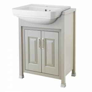 Stone Grey 1TH Semi-Recess Basin & Cabinet