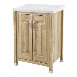 Old London Traditional Bathroom Natural Walnut 600mm Vanity