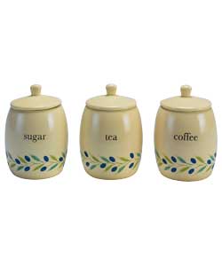 Olive 3 Piece Storage Jars Set