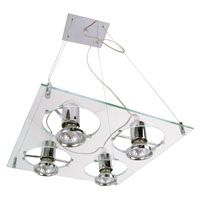 Four Light Square Pendant Polished Chrome Finish