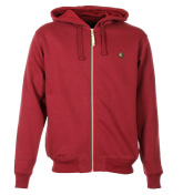 Dark Red Full Zip Hooded Sweatshirt