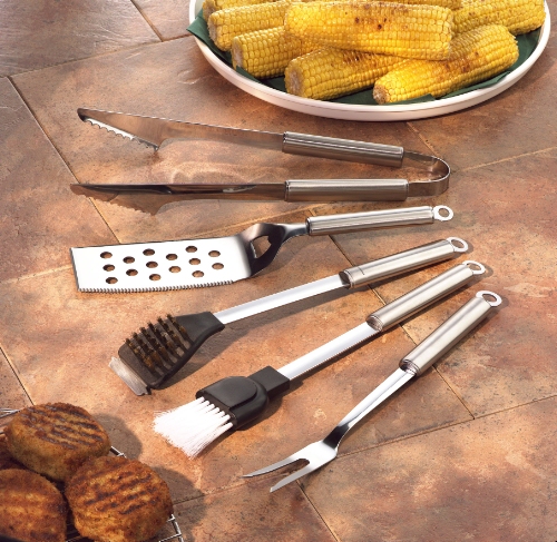 Oneida 5 piece metal handle barbeque set