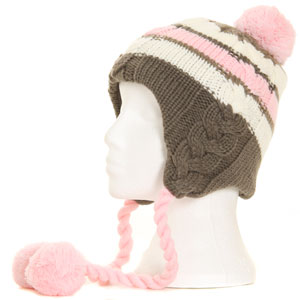 ONeill Ladies Cutie Flap Bobble beanie - Pink