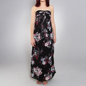 Rosewood Long dress - Black AOP