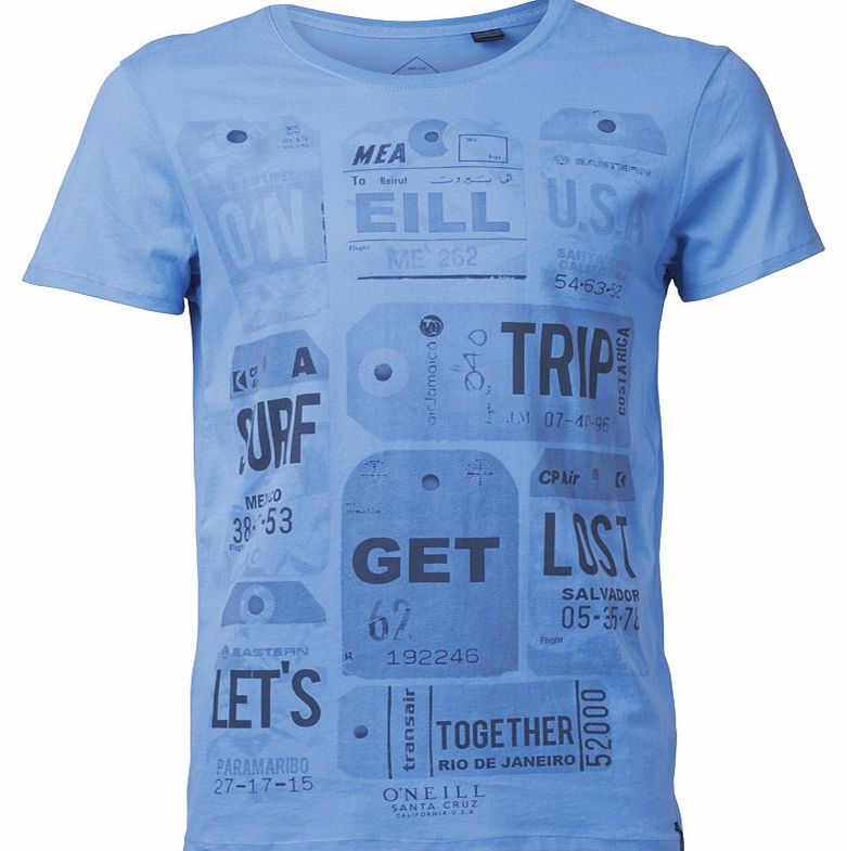 Mens Road To Rio NO4 T-Shirt Stone Blue