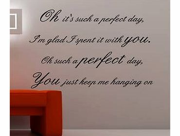 Online Design Perfect Day Lou Reed Lyrics Wall Art Sticker Vinyl - Green