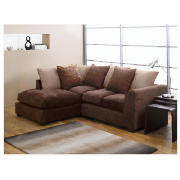 left hand facing corner sofa, chocolate