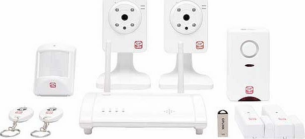 Oplink Home Shield Kit 2. 2 Cameras. 3 Sensors and