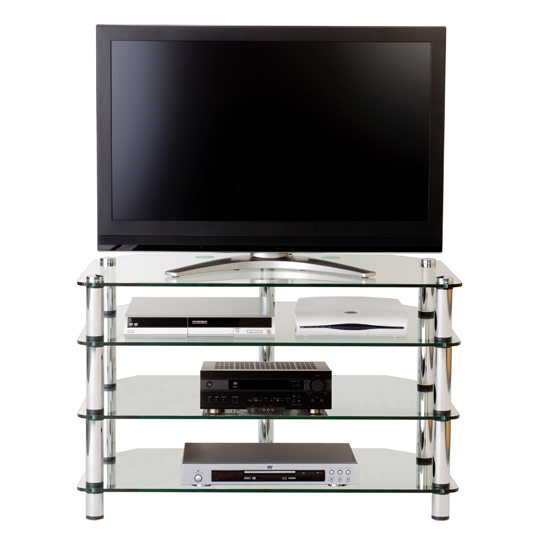 Optimum International Optimum AV4 Corner Glass TV Stand - Polished