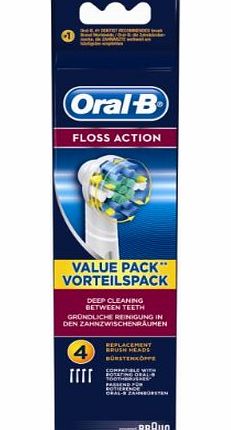 Braun Oral-B EB25-4 Floss Action Replacement Rechargeable Toothbrush Heads - Pack of 4