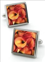 Orange Calla Cufflinks by Robert Charles