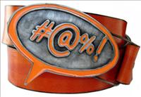 Orange Comic Orange Leather Belt by Jon Wye