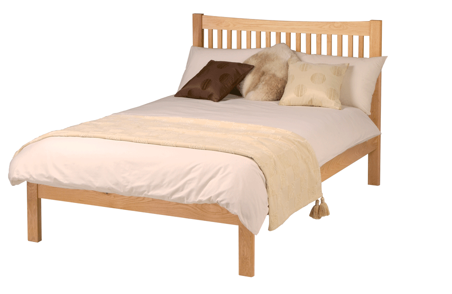 4ft 6` Double Oak Bed - Low Foot End