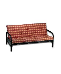 Black Futon/Terracotta Check Mattresses