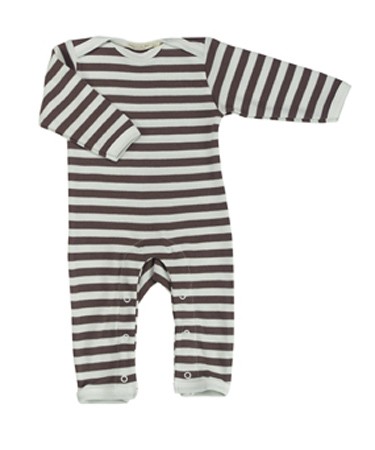 Organics For Kids Brown Broad Stripes Romper