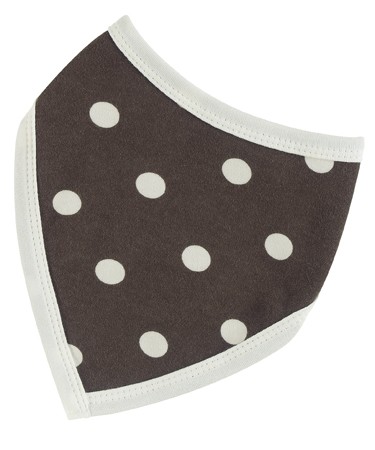 Organics For Kids Brown Spotty / Stripe Reversible Bandanna Bib