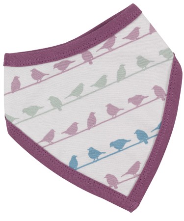 Organics For Kids Lavender Bird Reversible Bandanna Bib