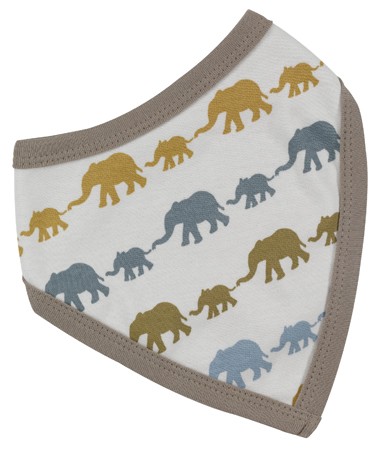 Organics For Kids Mustard Elephant Reversible Bandanna Bib