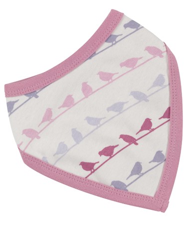 Organics For Kids Pink Bird Reversible Bandanna Bib