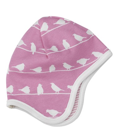 Organics For Kids Pink Bird Reversible Reversible Bonnet