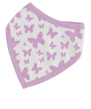 Organics For Kids Pink Butterflies Print Reversible Bandanna Bib