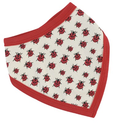 Organics For Kids Red Ladybirds Print Reversible Bandanna Bib