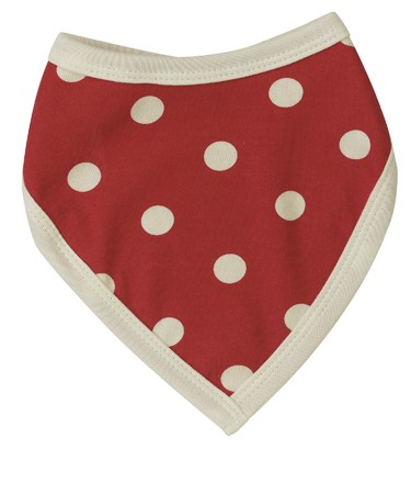 Organics For Kids Red Spotty / Stripe Reversible Bandanna Bib