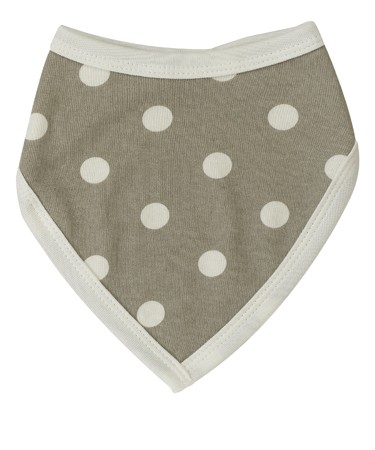 Organics For Kids Taupe Spotty / Stripe Reversible Bandanna Bib