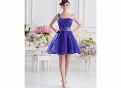 Organza Satin Short/mini One Shoulder Royal