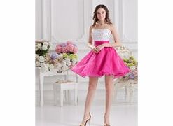 Organza Satin Short/mini Strapless Rose White