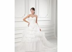 Organza Satin Sweetheart Neckline Beaded