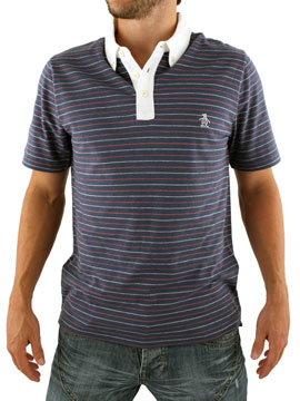 Blue Button Collar Polo Shirt