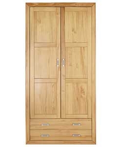 2 Door Wardrobe - Oak Finish