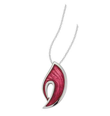 Ortak Sterling Silver Enamel Flame Pendant