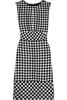 Diamond checked shift dress