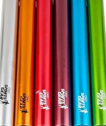 OSG Athletics Equipment Running Passover Relay Batons Set Of 6 Aluminium Senior