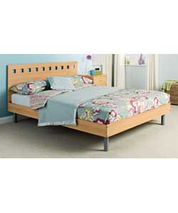 Oslo Beech Double Bedstead with Sprung Mattress