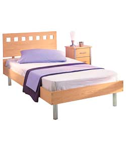 Oslo Beech Single Bed with Sprung Mattress