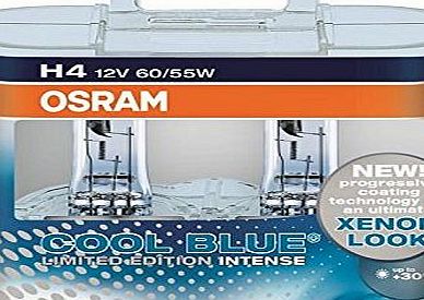 Osram Cool Blue Intense Limited Edition H4 Light Car Headlight Bulbs Lamps Front Twin Pack 30 More Light Modern Look Street Legal White Light Headlamp Ultra Bright Xenon Look Modern Design High Flux