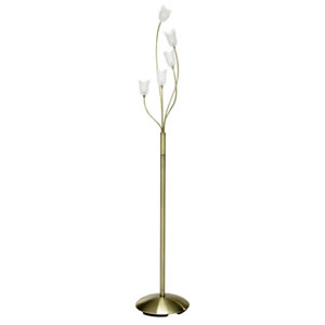 Wilko Jasmine 5 Light Floor Lamp Antique Brass