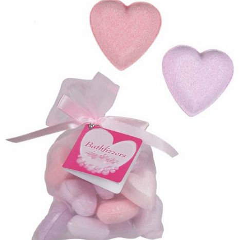 Out of the Blue Luxury Pamper Gift Heart Shaped Bath Fizzers - Pack of 10 in a Gift Bag - Ladies Perfect Ideal Christmas Present / Gift / Stocking Filler Ideal Gift for The Gardener