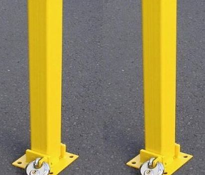 OV 2x SECURITY POST DRIVEWAY BOLLARD CAR CARAVAN FOLD DOWN