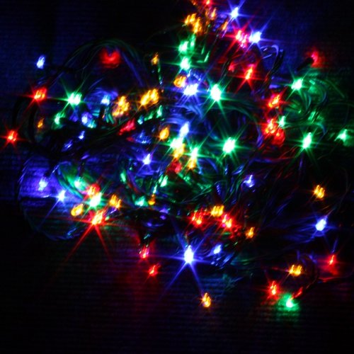 KINGFISHER 100 STATIC LED CHRISTMAS/XMAS LIGHTS/LANTERNS/LAMPS MULTI COLOURED