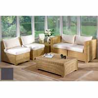 Oxford Furniture Set Honey with Half Panama Cushions Grey