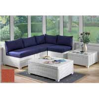 Oxford Furniture Set White with Half Panama Cushions Serena