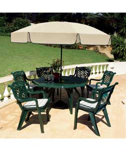 Green 6-Seater Patio Set