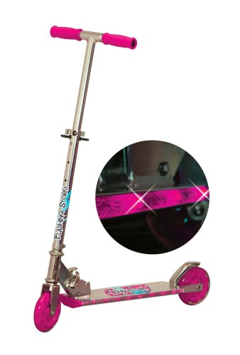 Pink Flashing Storm Folding Scooter