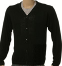 Ozeki Ladies Ozeki Black Lightweight Silk Mix V Neck Cardigan