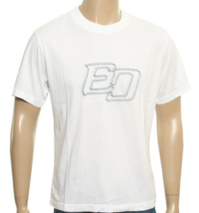 White T-Shirt with Sewn Logo