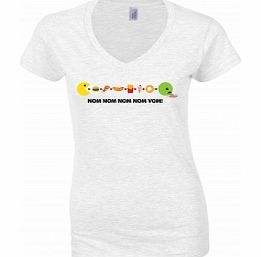 Nom Nom Vom White Womens T-Shirt Medium